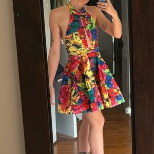 Luxxel Multicolor Floral Halter Dress